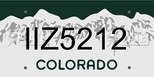 IIZ5212 Colorado License Plate