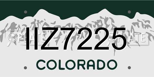 IIZ7225 Colorado License Plate