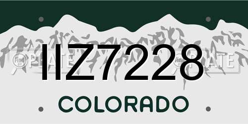 IIZ7228 Colorado License Plate