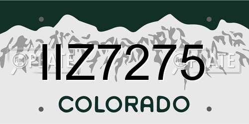 IIZ7275 Colorado License Plate