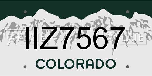 IIZ7567 Colorado License Plate