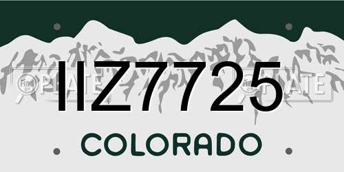 IIZ7725 Colorado License Plate