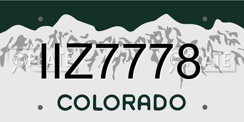 IIZ7778 Colorado License Plate