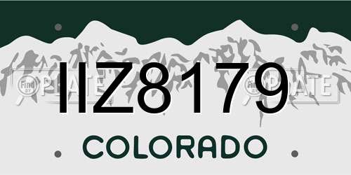 IIZ8179 Colorado License Plate