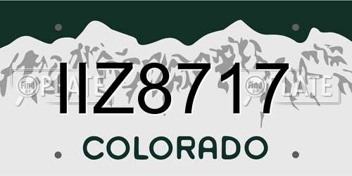 IIZ8717 Colorado License Plate
