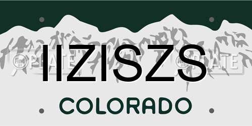 IIZISZS Colorado License Plate