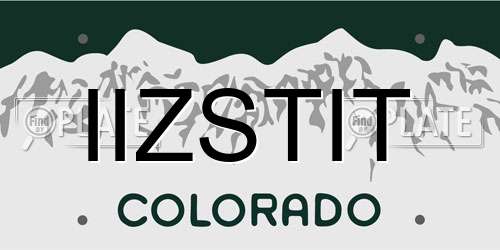 IIZSTIT Colorado License Plate