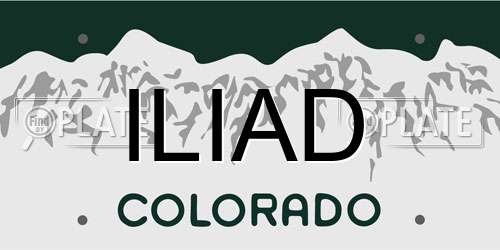 ILIAD Colorado License Plate