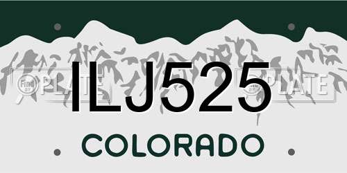 ILJ525 Colorado License Plate