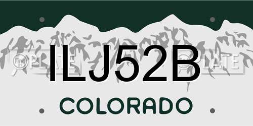 ILJ52B Colorado License Plate