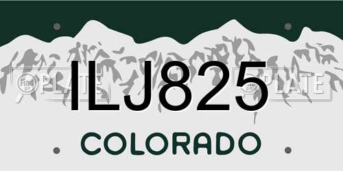 ILJ825 Colorado License Plate