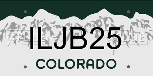 ILJB25 Colorado License Plate