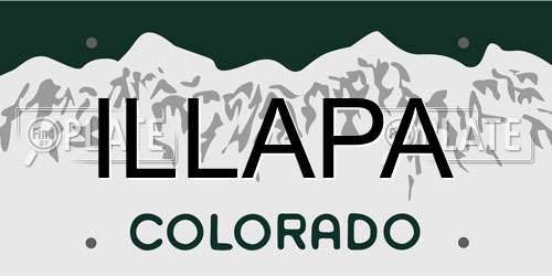 ILLAPA Colorado License Plate