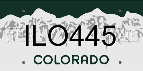 ILO445 Colorado License Plate
