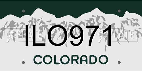 ILO971 Colorado License Plate