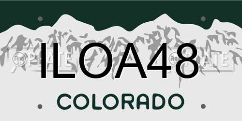 ILOA48 Colorado License Plate