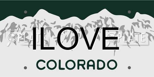 ILOVE Colorado License Plate