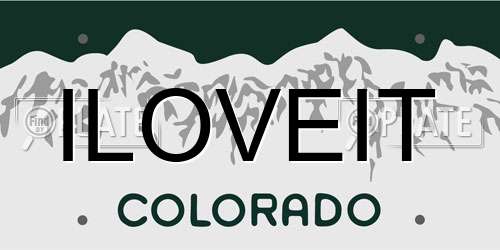 ILOVEIT Colorado License Plate