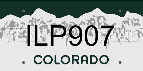 ILP907 Colorado License Plate