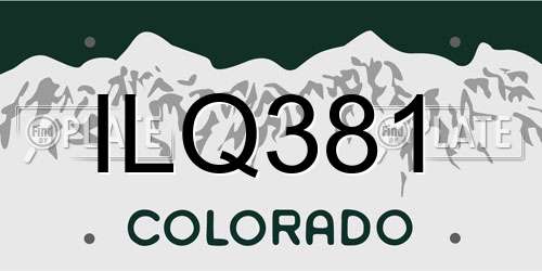 ILQ381 Colorado License Plate