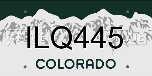 ILQ445 Colorado License Plate