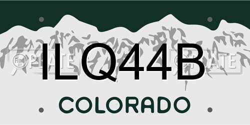 ILQ44B Colorado License Plate
