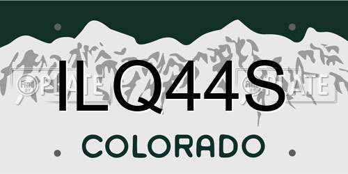 ILQ44S Colorado License Plate