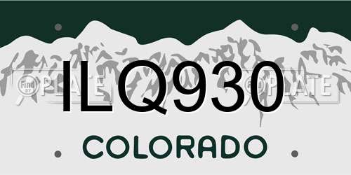 ILQ930 Colorado License Plate