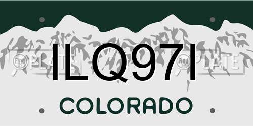 ILQ97I Colorado License Plate