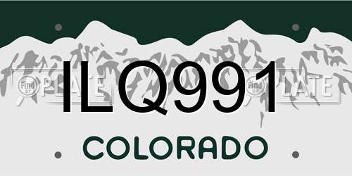 ILQ991 Colorado License Plate