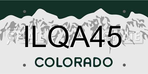 ILQA45 Colorado License Plate
