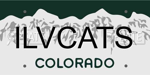 ILVCATS Colorado License Plate