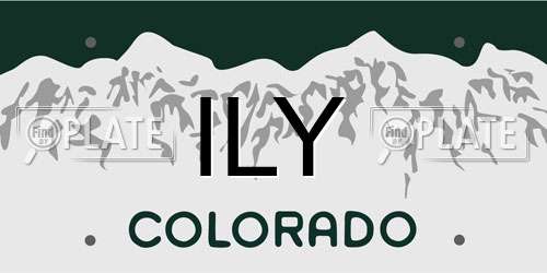 ILY Colorado License Plate