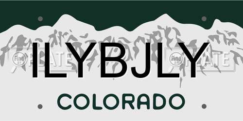 ILYBJLY Colorado License Plate