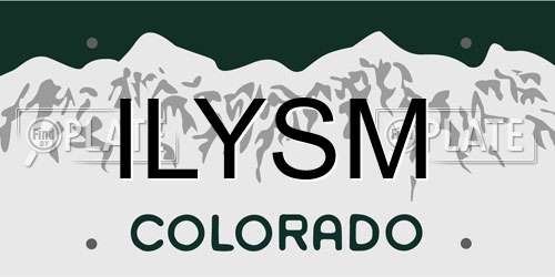 ILYSM Colorado License Plate