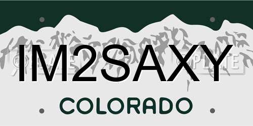 IM2SAXY Colorado License Plate