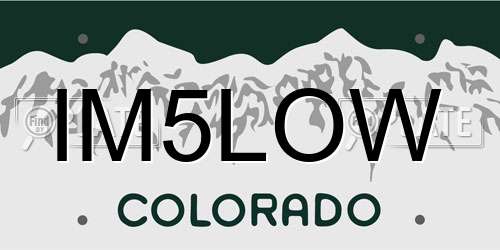 IM5LOW Colorado License Plate