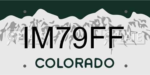 IM79FF Colorado License Plate