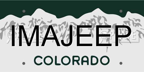 IMAJEEP Colorado License Plate