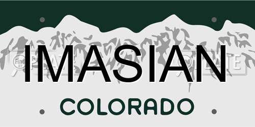 IMASIAN Colorado License Plate