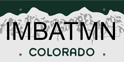 IMBATMN Colorado License Plate