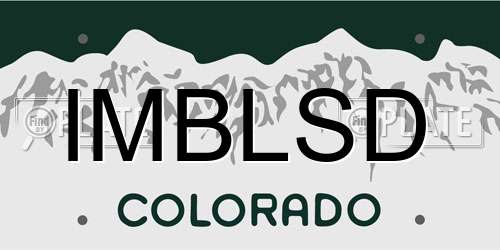 IMBLSD Colorado License Plate