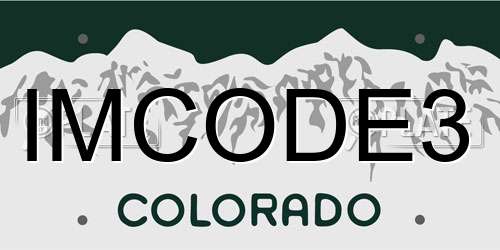 IMCODE3 Colorado License Plate