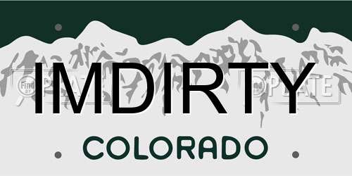 IMDIRTY Colorado License Plate