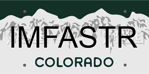 IMFASTR Colorado License Plate