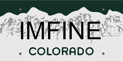 IMFINE Colorado License Plate