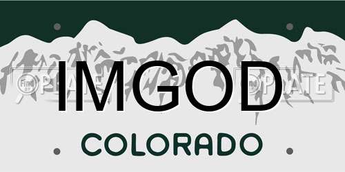 IMGOD Colorado License Plate