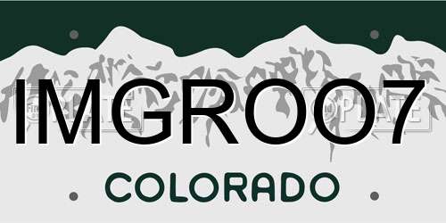 IMGROO7 Colorado License Plate