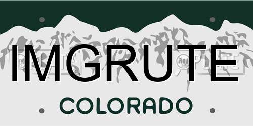IMGRUTE Colorado License Plate