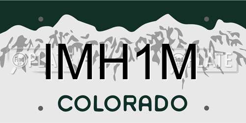 IMH1M Colorado License Plate
